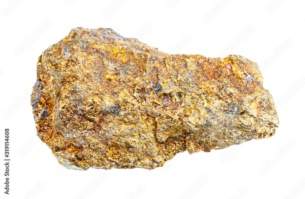 rough Pyrite rock isolated on white rough Pyrite rock isolated on white