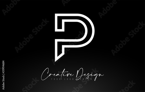 Monogram P Letter Logo design with Creative Lines Icon Design Vector.