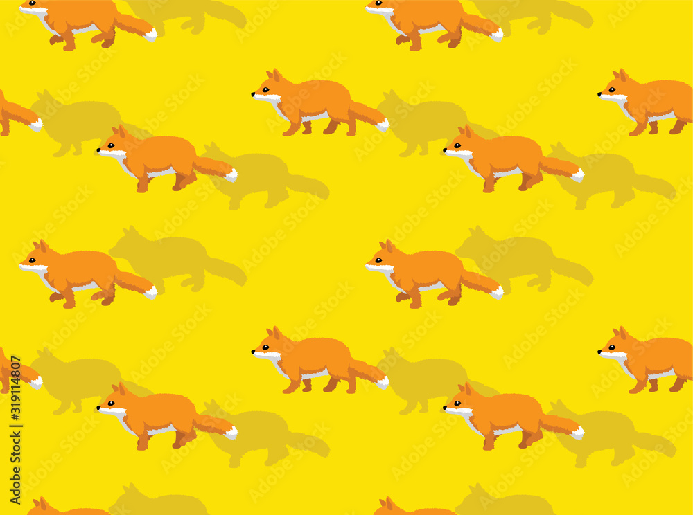 Fox Walking Cute Cartoon Vector Seamless Background Wallpaper-01 Fox Walking Cute Cartoon Vector Seamless Background Wallpaper-01