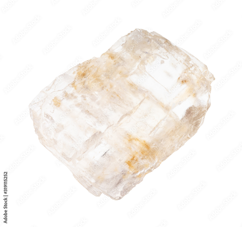 Fototapeta premium Petalite (castorite) crystal isolated on white