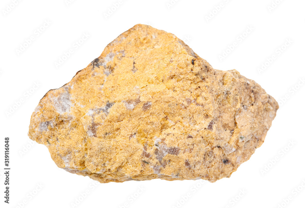 unpolished narsarsukite rock isolated on white unpolished narsarsukite rock isolated on white