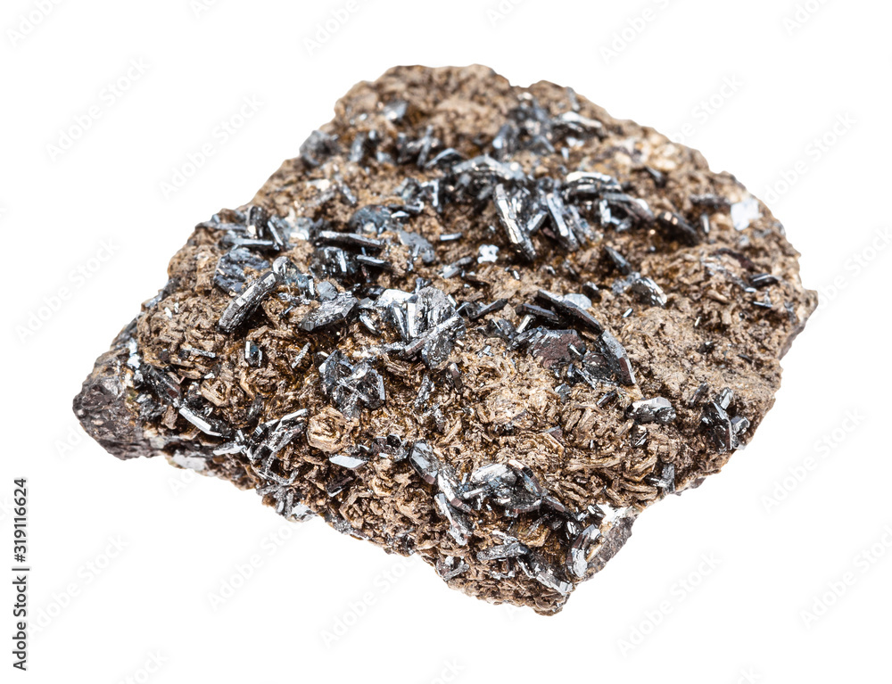 raw Magnetite crystals in matrix isolated raw Magnetite crystals in matrix isolated