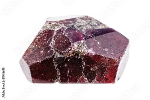 Εκτύπωση καμβά raw Almandine garnet crystal isolated on white