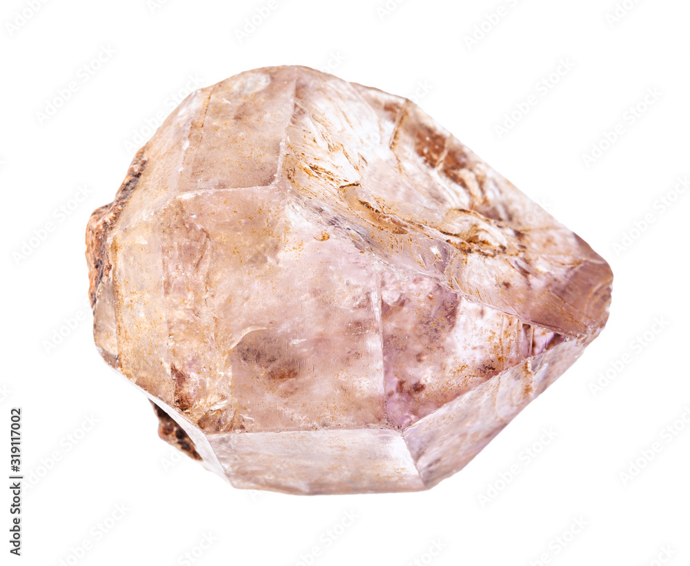 rough Amethyst crystal rock isolated on white