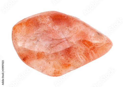 polished Sunstone (heliolite) gem stone isolated photo