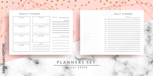Vector Marble Planners set on Marble