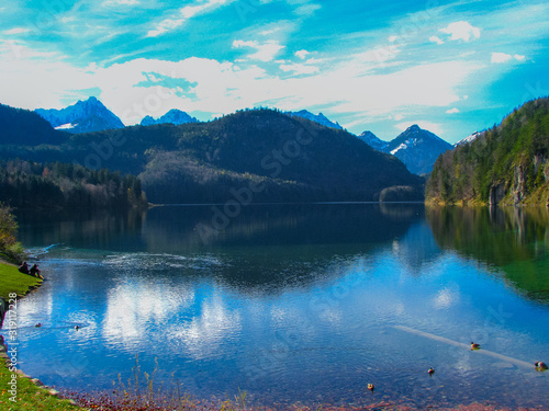 Alpine Lake in autumn in Bavaria, Germany