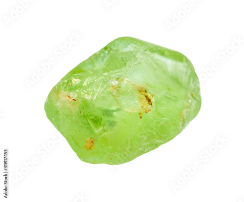 Foto single raw Olivine (Peridot, Chrysolite) crystal