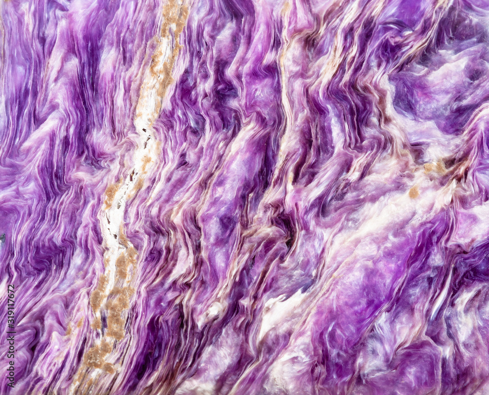 background from polished natural Charoite rock background from polished natural Charoite rock