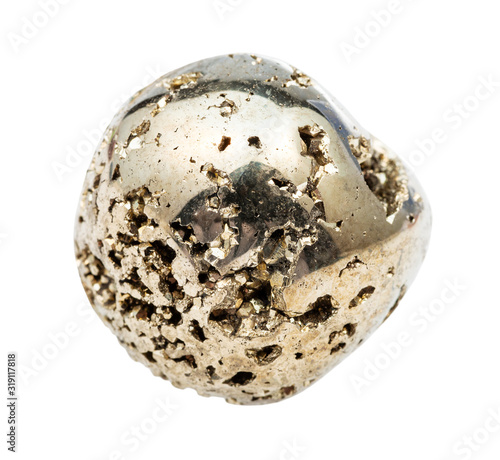 Konstfotografi tumbled Pyrite (fool's gold) stone isolated