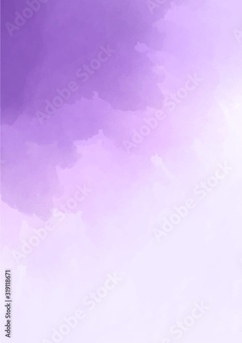 Abstract purple watercolor background. Lavender color, delicate postcard or invitation.