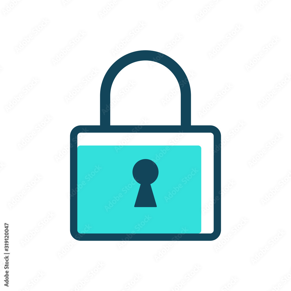 blue padlock icon on white background blue padlock icon on white background