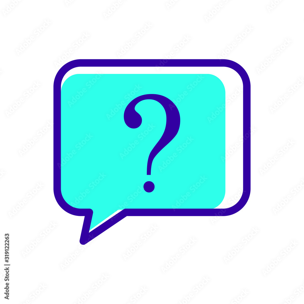 Question Mark in Bubble Icon Vector