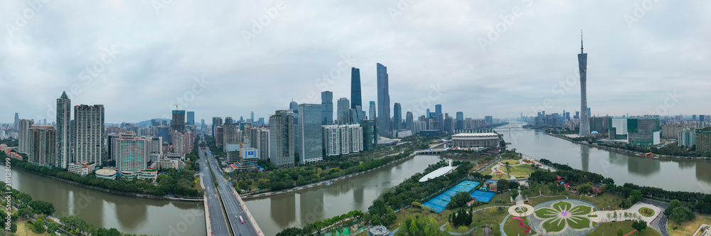 Aerial photo of Zhujiang New Town, Guangzhou, China