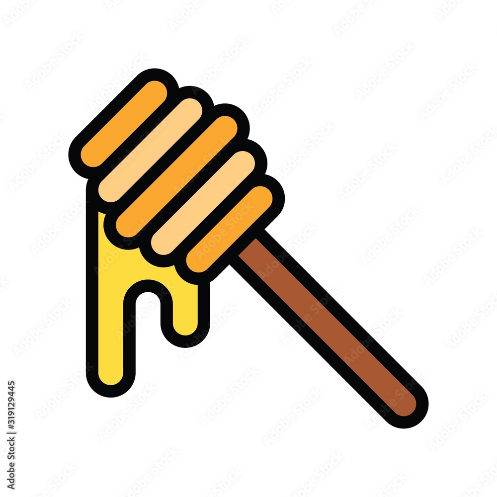 sweets and candy related honey with wooden stick vector with editable stroke sweets and candy related honey with wooden stick vector with editable stroke