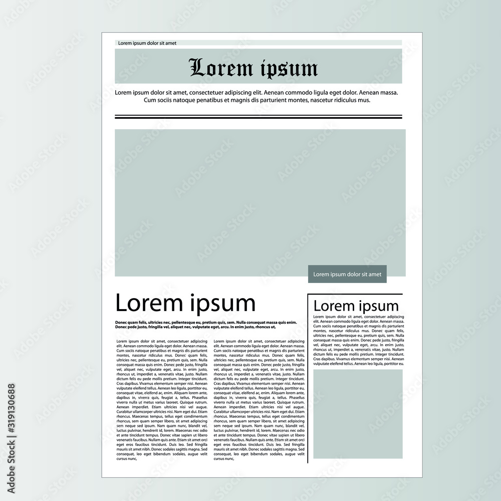 Obraz premium Newspaper layout template, vector illustration.