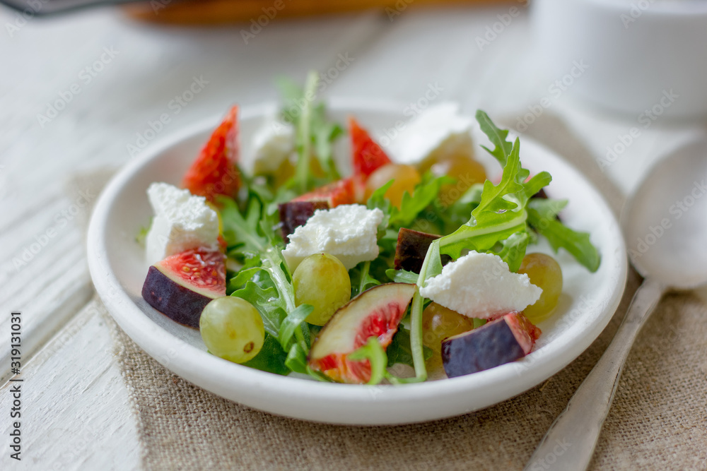 Vegetarian salad with figs and goar cheese. Vegetarian salad with figs and goar cheese.