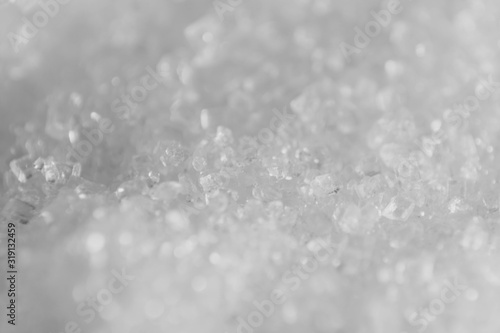 White crystal sugar close up 