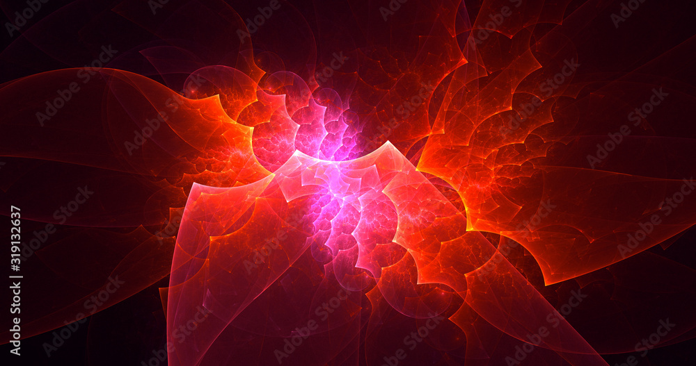 Fractal 3D rendering abstract and shiny background Fractal 3D rendering abstract and shiny background