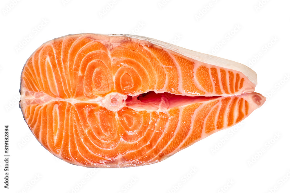 salmon steak closeup
