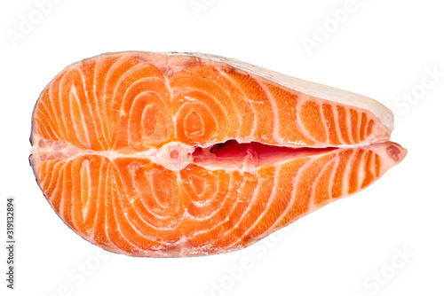salmon steak closeup