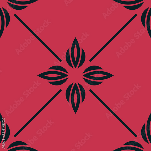 abstract floral seamless pattern with flowers, netting and leaves