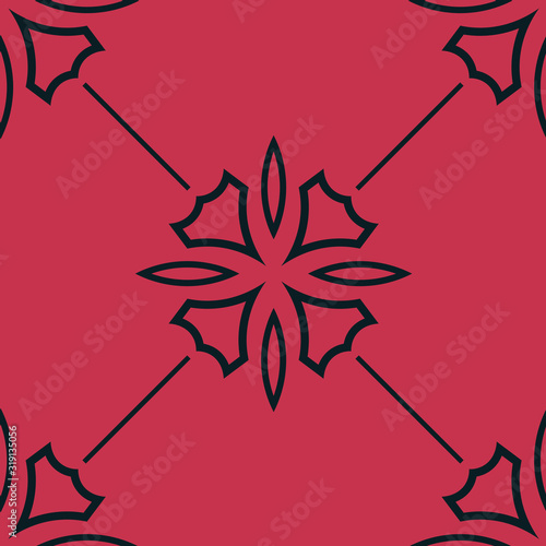 abstract floral seamless pattern with flowers, netting and leaves