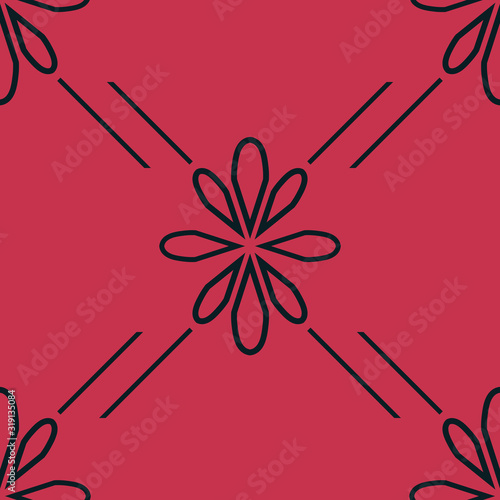 abstract floral seamless pattern with flowers, netting and leaves