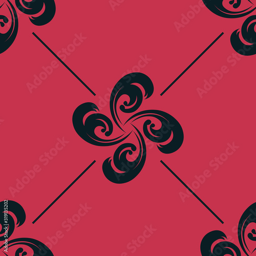abstract floral seamless pattern with flowers, netting and leaves