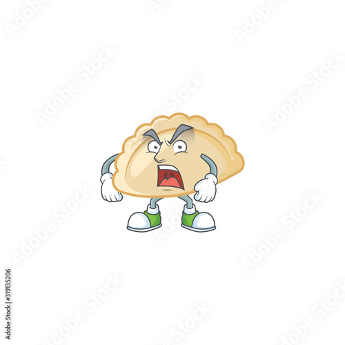 Pierogi cartoon character design having angry face