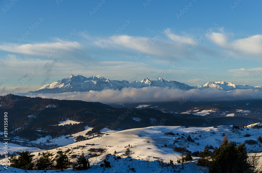 Panorama Tatr z Wysokiego Wierchu (Pieniny)