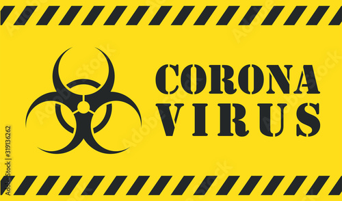 Corona Virus Biohazard warning safety icon shape. biological hazard risk logo symbol. Contamination epidemic virus danger sign. vector illustration image. Isolated on white background.