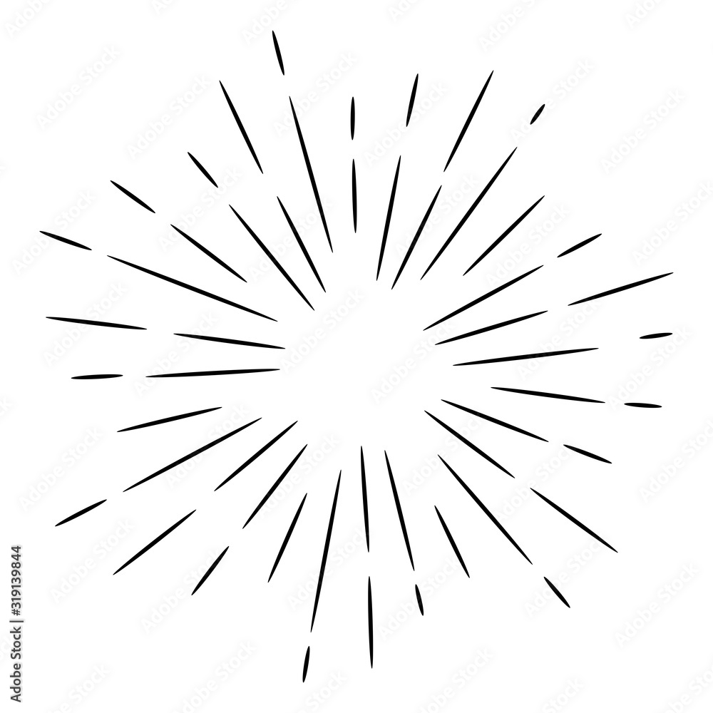 doodle design element sunburst hand drawn isolated on white background. vector illustration. doodle design element sunburst hand drawn isolated on white background. vector illustration.