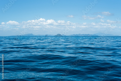 Beautiful shades of blue on the sea