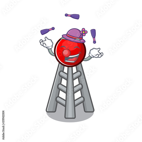 Smart radio tower cartoon character design playing Juggling