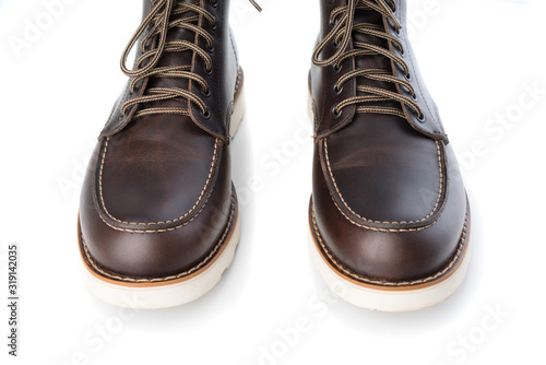 men brown work boots