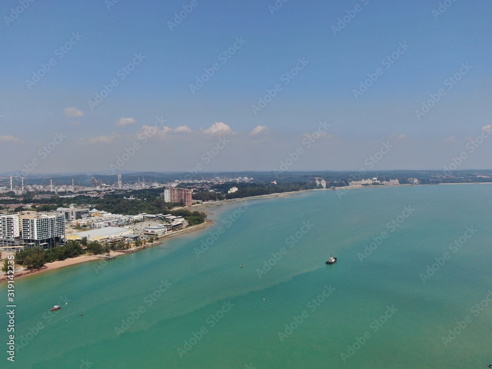 Port Dickson, Negeri Sembilan / Malaysia - January 25, 2020: The Beaches and Coastlines of the Seaside Town Port Dickson