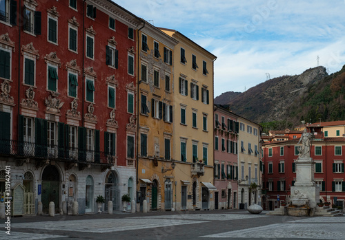 Scenic view of Piazza Alberica, Carrara, Italy photo