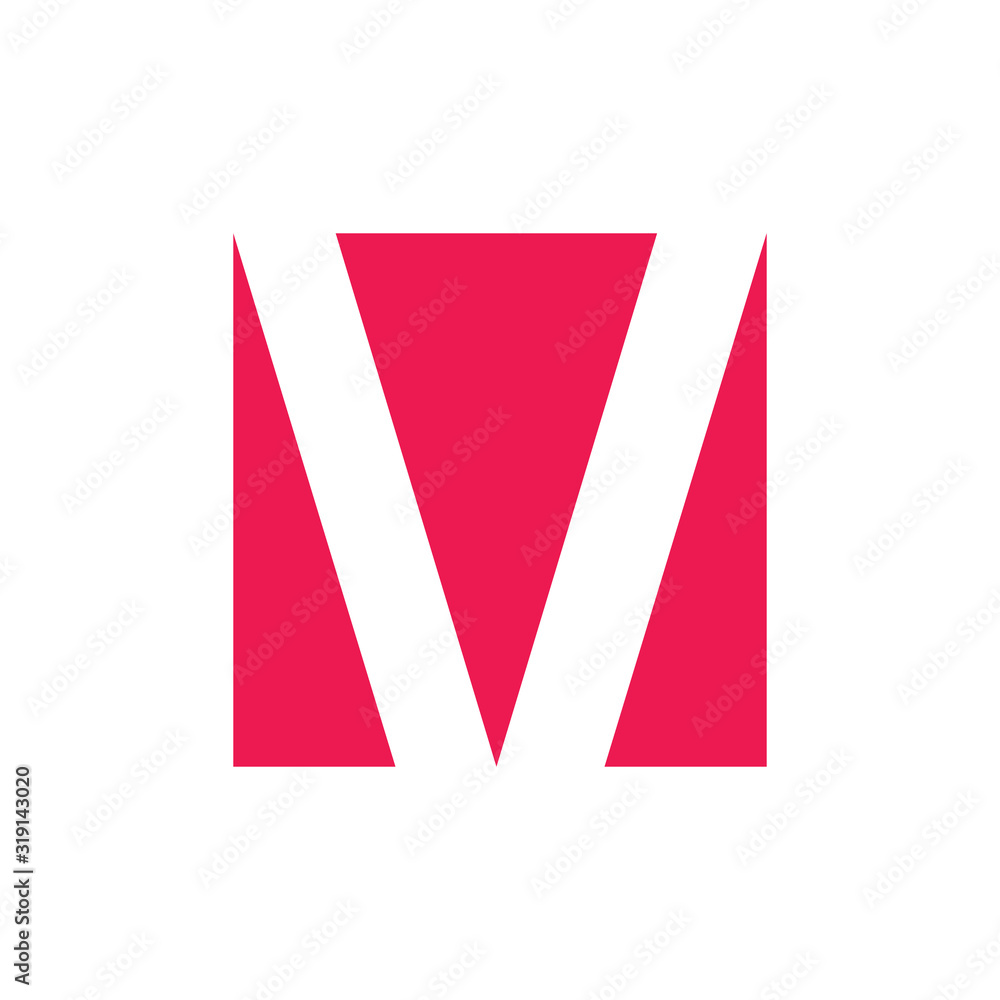 Fototapeta premium letter v negative space logo vector