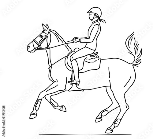 Young girl participates in competitions on a riding pony