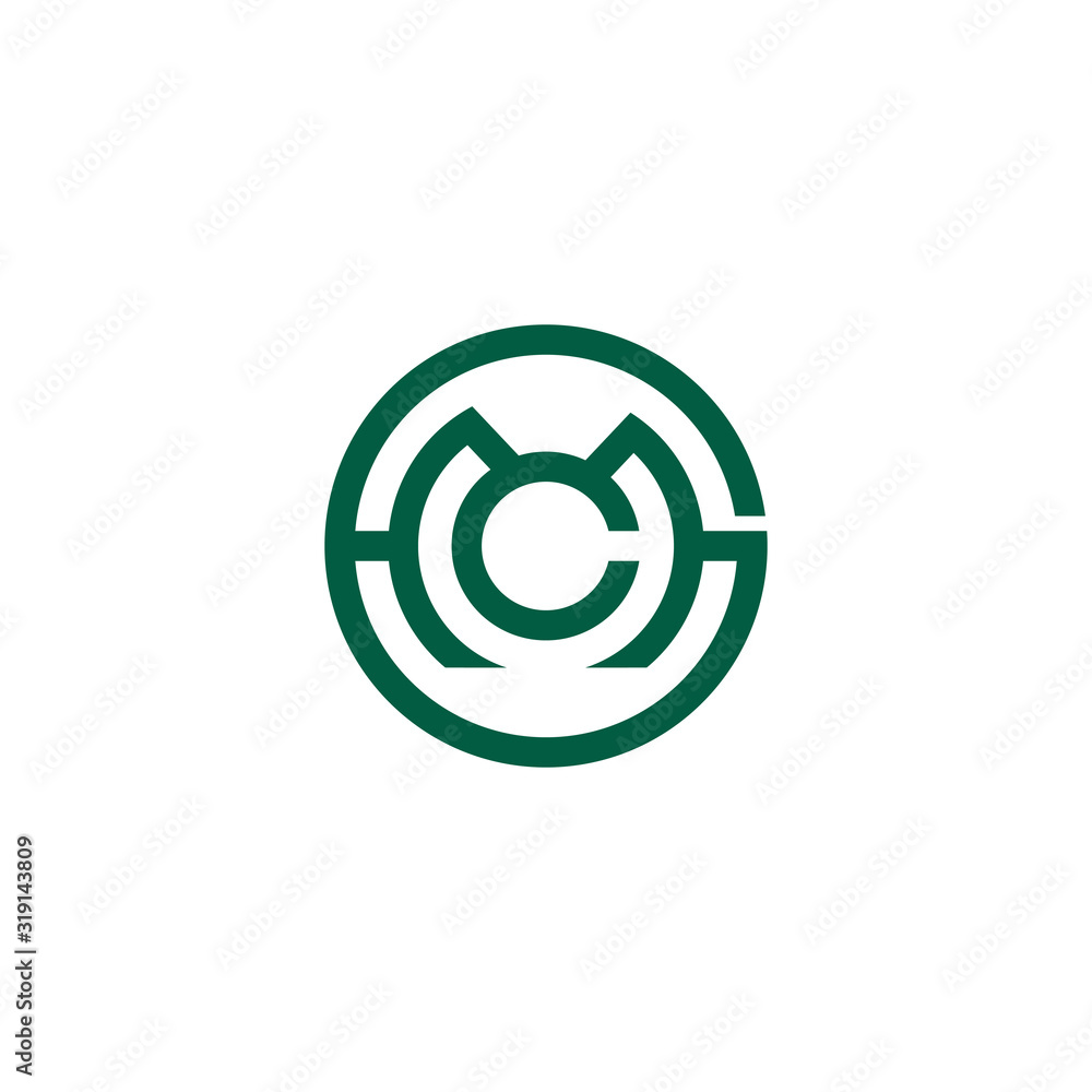 letter g m c symbol circle geometric line logo vector letter g m c symbol circle geometric line logo vector