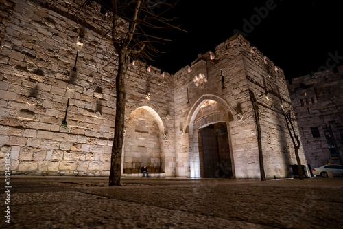 Jaffa Gate. Jerusalem, Izrael. Night