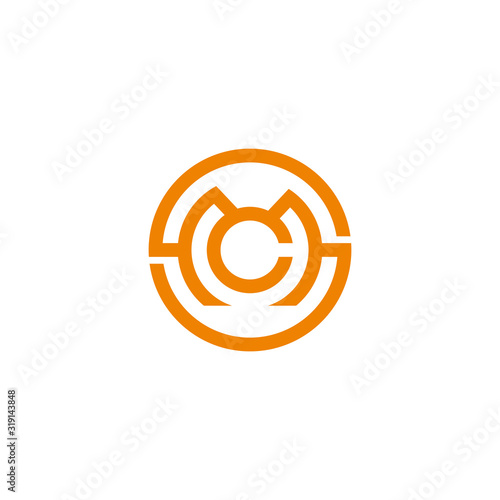 Fotografie letter s m c symbol circle geometric line logo vector