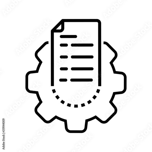 Manual document vector icon. big data processing technology illustration. storage and analysis sign.