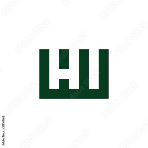 letter hi symbol geometric square line negative space design logo vector