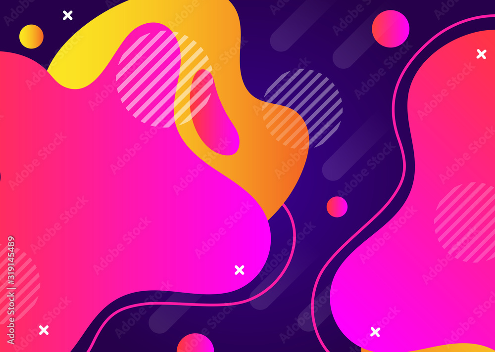  Liquid shapes, fluids, abstract bright background, vector