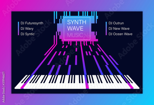 Electronic dance techno music poster. Club music banner