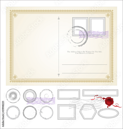 Empty post card retro vintage design