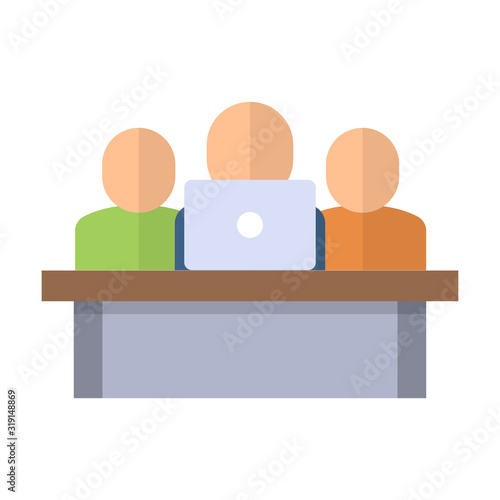 developers team flat isolated vector icon