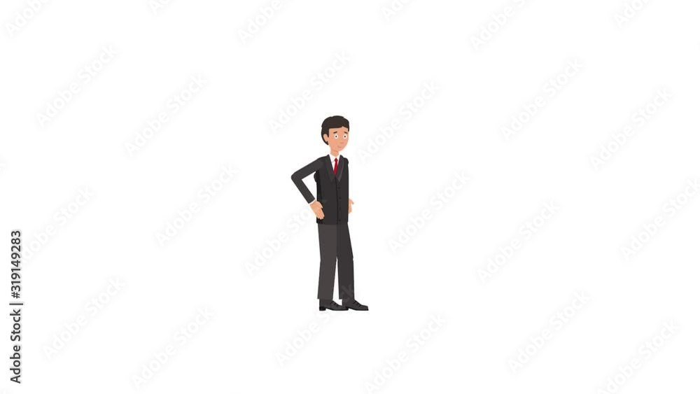 businessman dancing with joy on a white background businessman dancing with joy on a white background